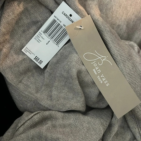 NWT Joan Voss Open Front Cardigan Oatmeal Sz S - Picture 7 of 8